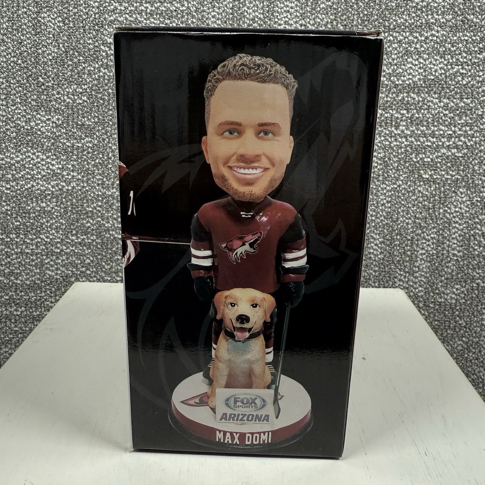 2017‎ Arizona Coyotes Max Domi Bobblehead Dog Puppy In Box NHL Hockey Bobble CIB